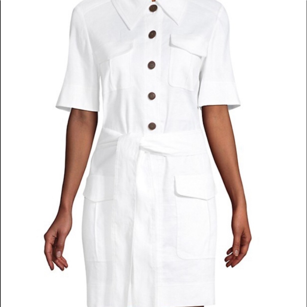 Kate Spade New York Women Utility Shirt Dress Fresh White Size 6